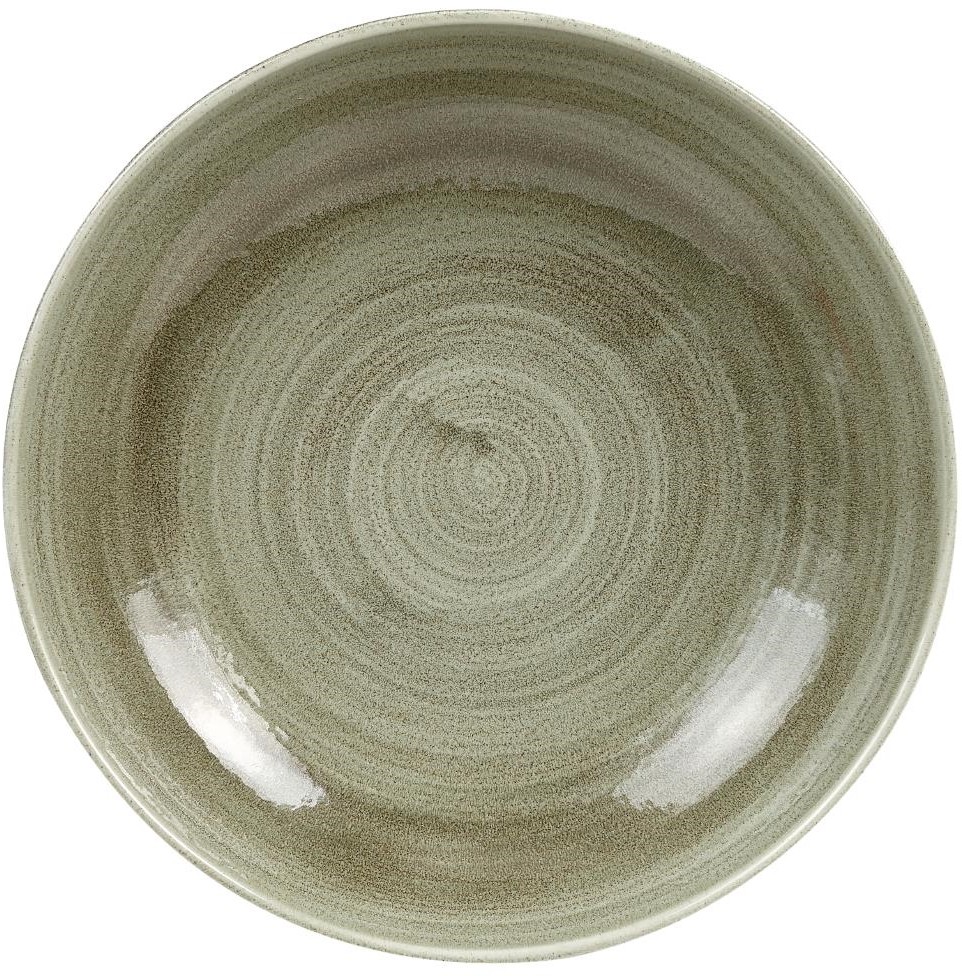  Churchill Assiettes coupes rondes Stonecast Patina Antique Green 248mm (Lot de 12) 