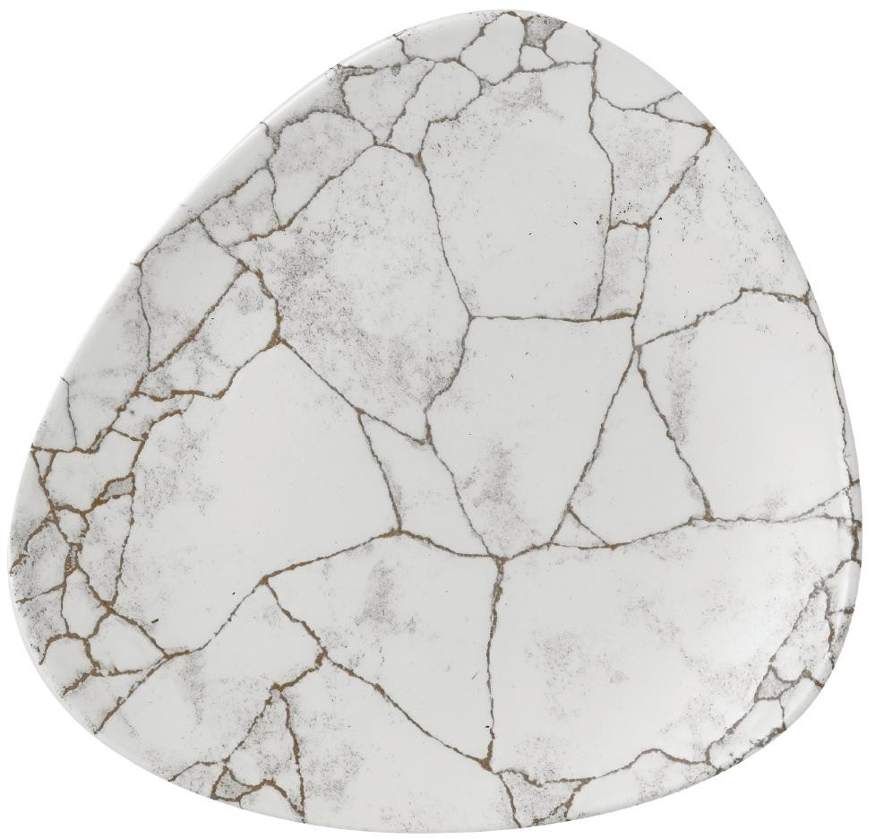  Churchill Assiettes triangulaires Studio Prints Kintsugi Agate Grey Lotus 228mm (Lot de 12) 
