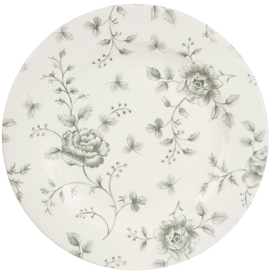  Churchill Assiettes plates Vintage Prints Rose ChintzGrey 210mm (Lot de 6) 