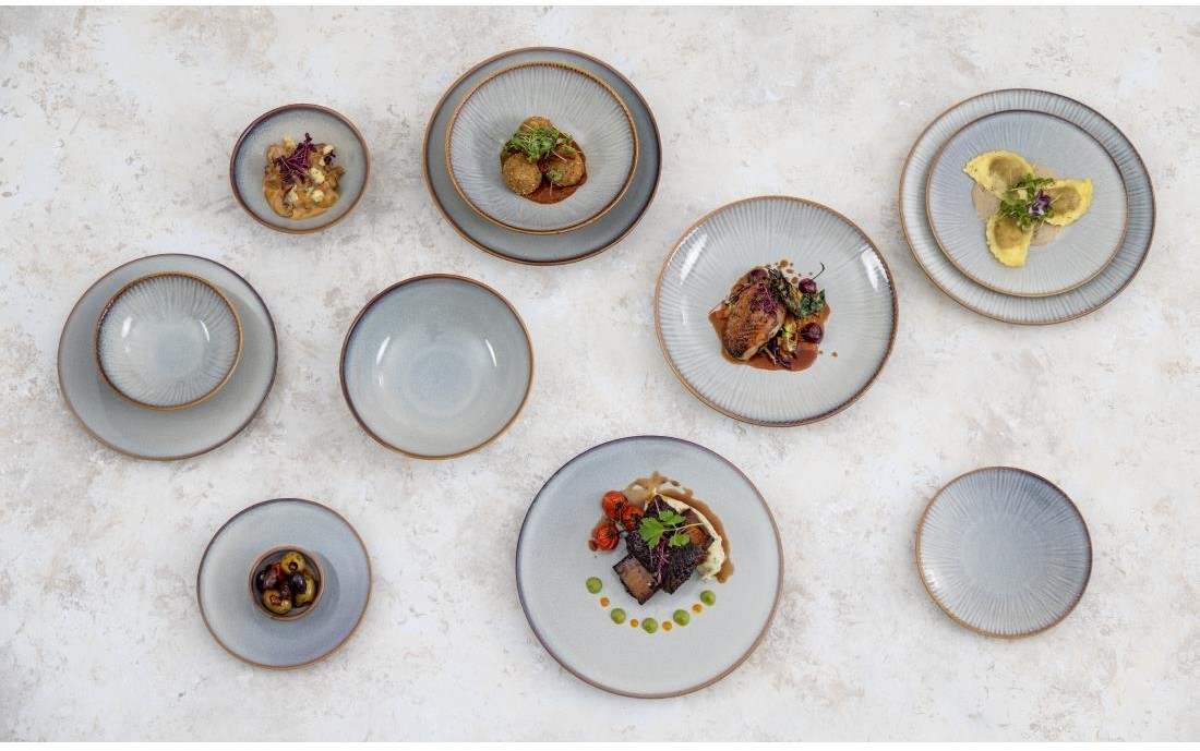  Olympia Assiettes plates Drift gris uni 280 mm (lot de 4) 