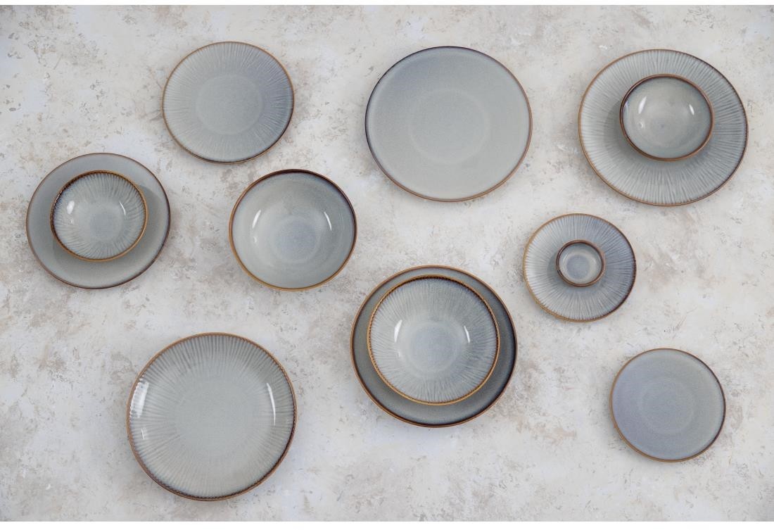  Olympia Assiettes plates Drift gris uni 280 mm (lot de 4) 