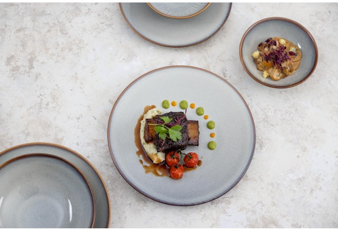  Olympia Assiettes plates Drift gris uni 180 mm (lot de 6) 