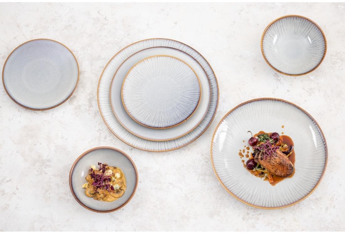  Olympia Assiettes plates Drift gris uni 180 mm (lot de 6) 