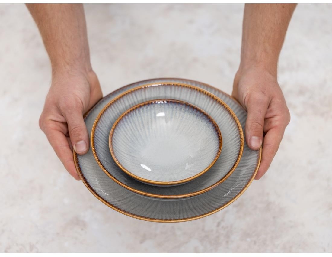  Olympia Bols &eacute;vas&eacute;s Drift en relief gris 155 mm (lot de 6) 