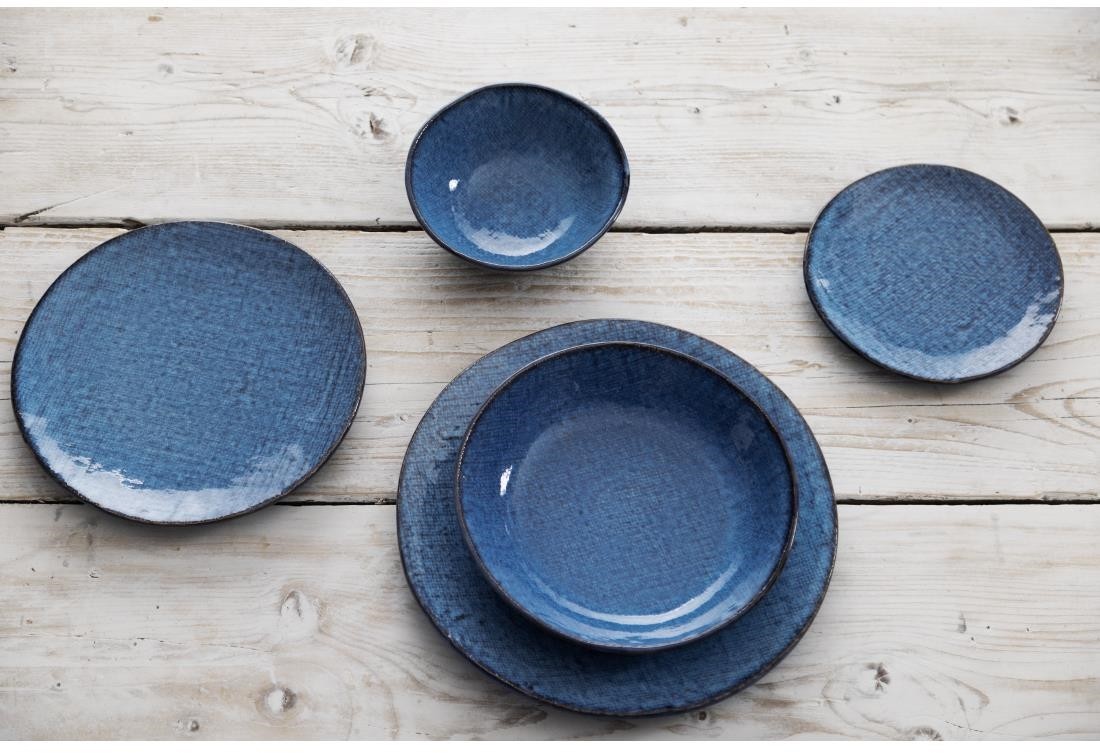  Olympia Bols plats Denim Blue 220 mm (lot de 6) 