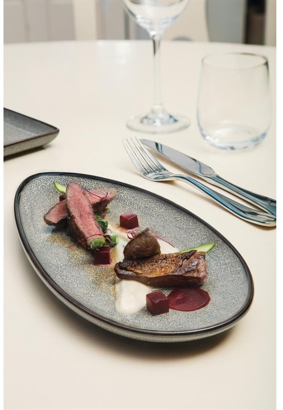  Olympia Assiettes feuille Mineral 255mm 