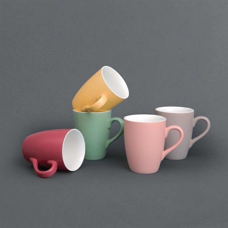  Olympia Mug pastel mat en porcelaine jaune 320ml 