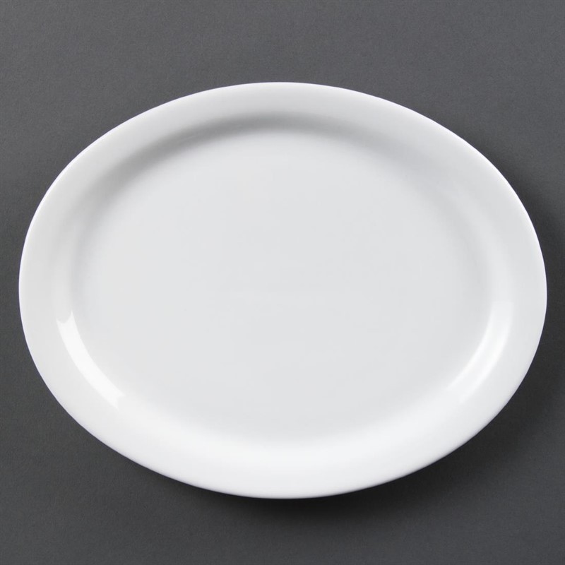  Olympia Assiettes ovales blanches 250mm 