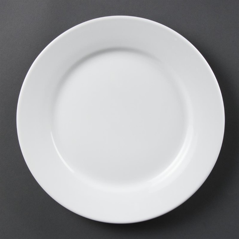  Olympia Assiettes &agrave; bord large blanches 250mm 