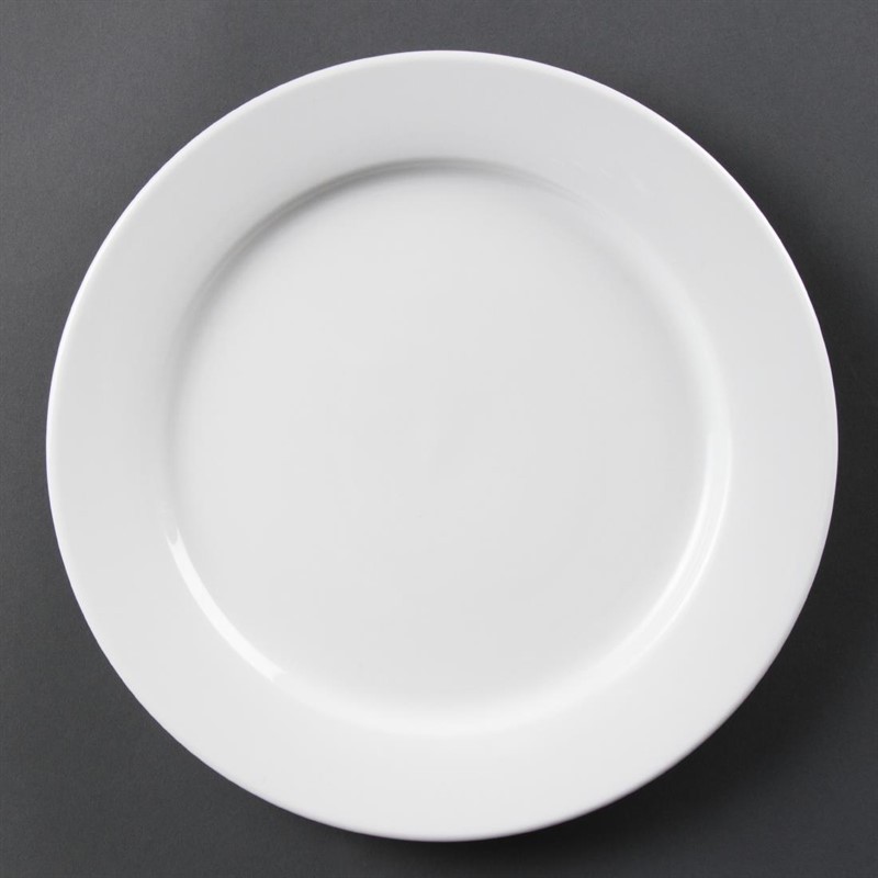  Olympia Assiettes &agrave; bord large blanches 280mm 