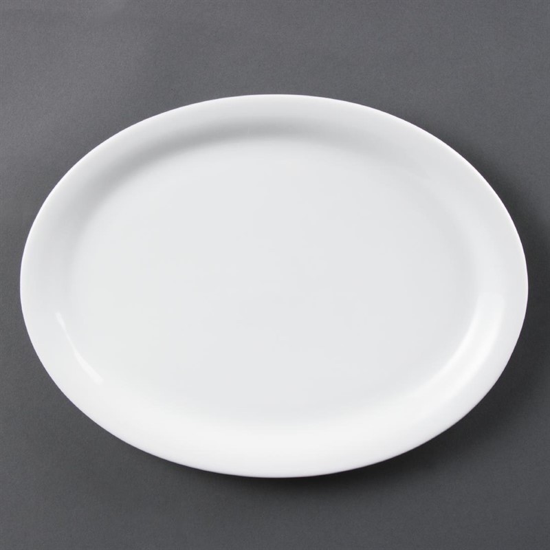  Olympia Assiettes ovales blanches 295mm 