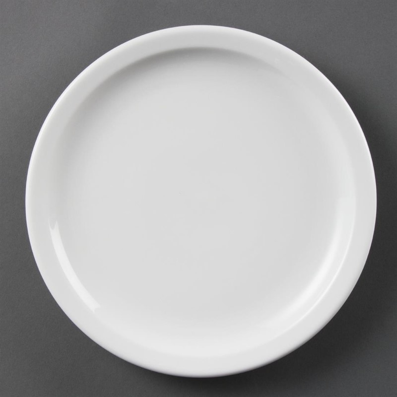  Olympia Assiettes &agrave; bord &eacute;troit blanches 230mm 