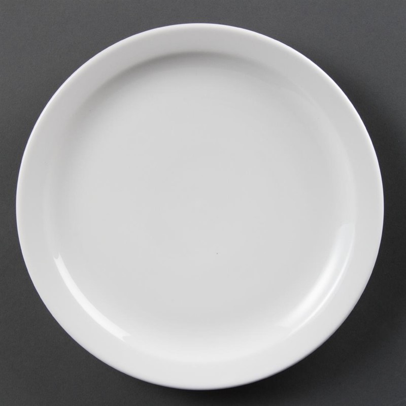  Olympia Assiettes &agrave; bord &eacute;troit blanches 250mm 