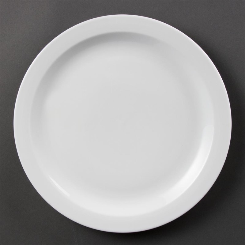  Olympia Assiettes &agrave; bord &eacute;troit blanches 280mm 