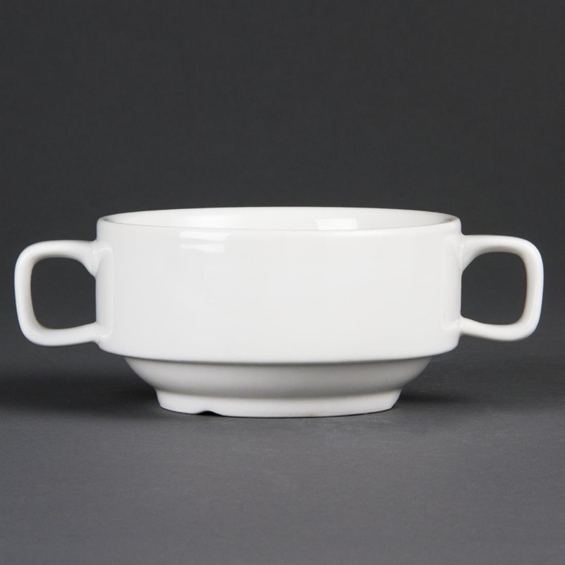  Olympia Bol &agrave; soupe avec anses blancs 115mm 
