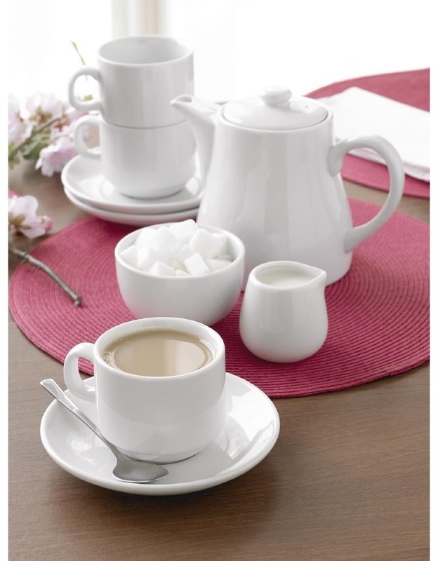  Olympia Soucoupes pour tasses &agrave; cappuccino blanches 160mm Olympia 
