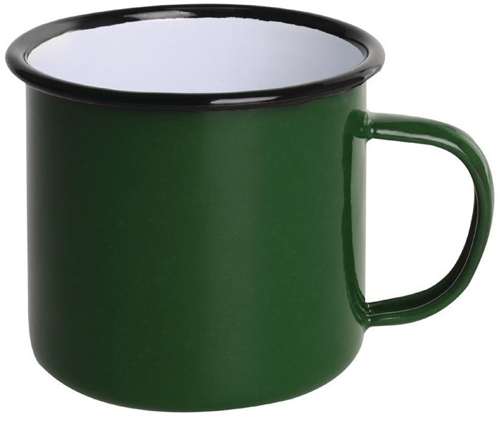  Olympia Mugs en acier &eacute;maill&eacute; vert et noir 350ml 
