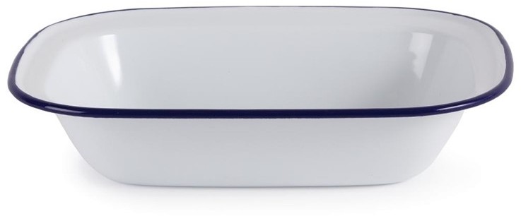  Olympia Plat de service rectangulaire acier &eacute;maill&eacute; 280x190x55mm lot de 6 