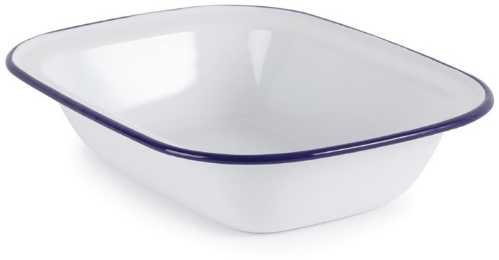  Olympia Plat de service rectangulaire acier &eacute;maill&eacute; 280x190x55mm lot de 6 