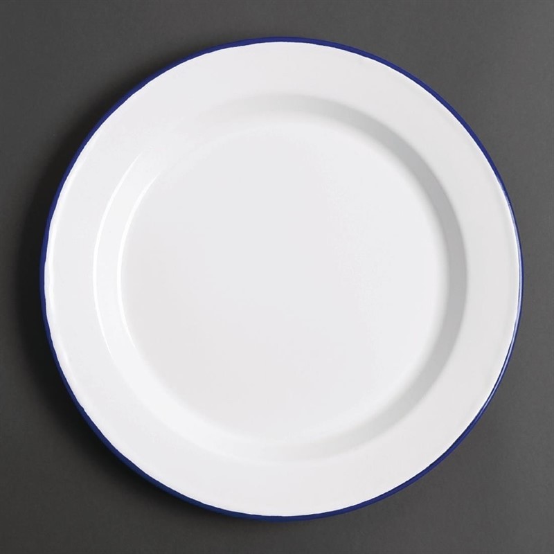  Olympia Assiette plate en acier &eacute;maill&eacute; 245mm lot de 6 