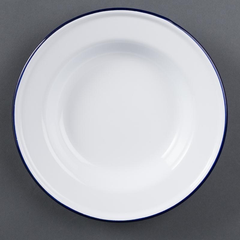  Olympia Assiette creuse en acier &eacute;maill&eacute; 245mm lot de 6 