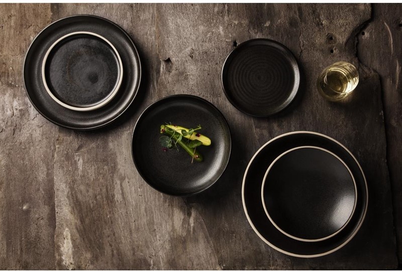  Olympia Assiettes plates noir mat Canvas 18 cm 