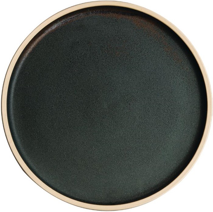  Olympia Assiettes plates bord droit vert bronze Canvas 25 cm 