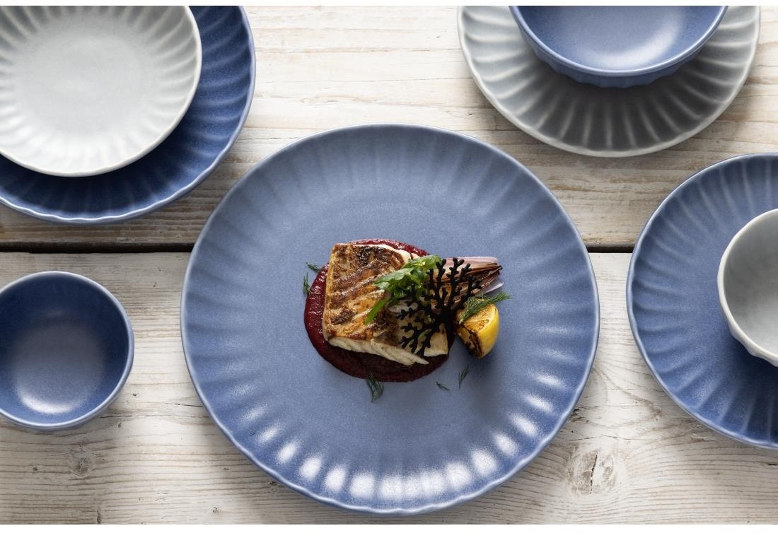  Olympia Assiettes plates Corallite bleues 205 mm (lot de 6) 