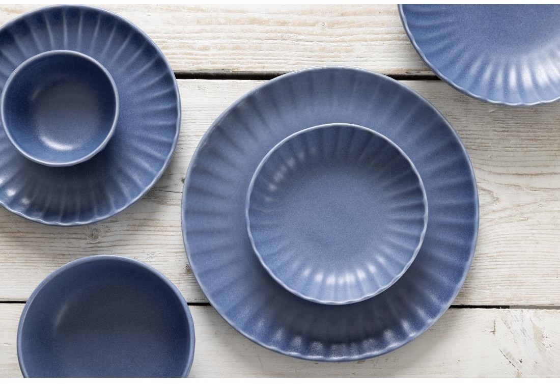  Olympia Assiettes calottes Corallite bleues 220mm (lot de 6) 