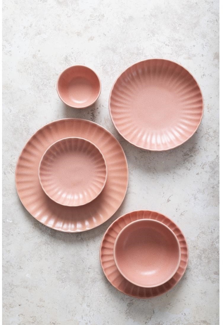  Olympia Assiettes calottes Corallite p&ecirc;che 220x50mm (lot de 6) 