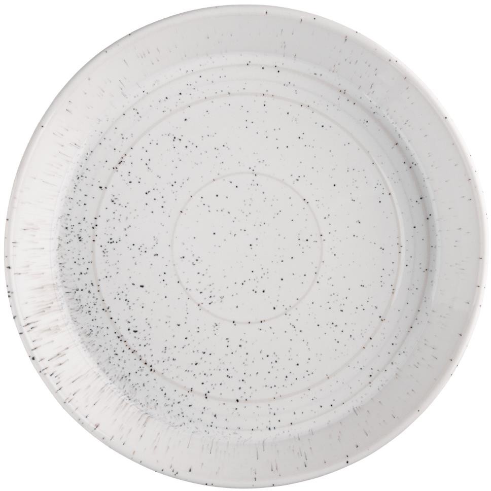  Olympia Bols plats ronds mouchet&eacute;s blancs Cavolo 220mm (lot de 4) 