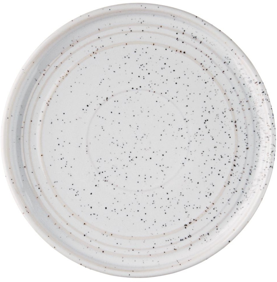  Olympia Assiettes plates rondes Cavolo blanc mouchet&eacute; 180mm (lot de 6) 