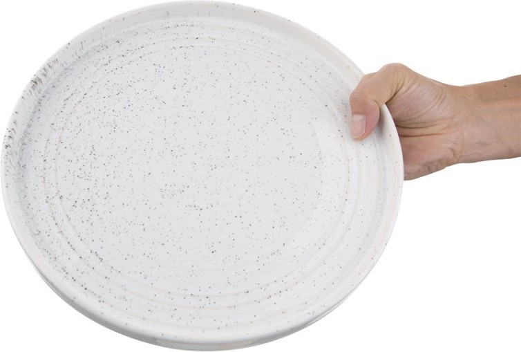 Olympia Assiettes plates rondes Cavolo blanc mouchet&eacute; 270mm (lot de 4) 