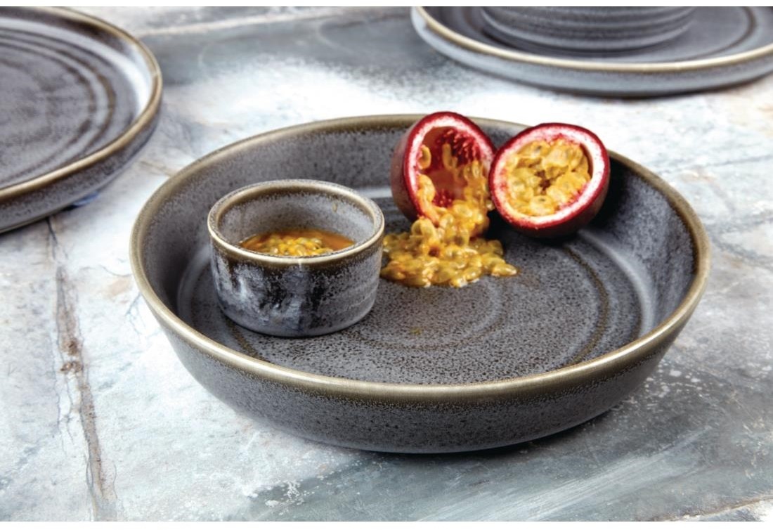  Olympia Bols plats ronds anthracite Cavolo 220mm (lot de 4) 