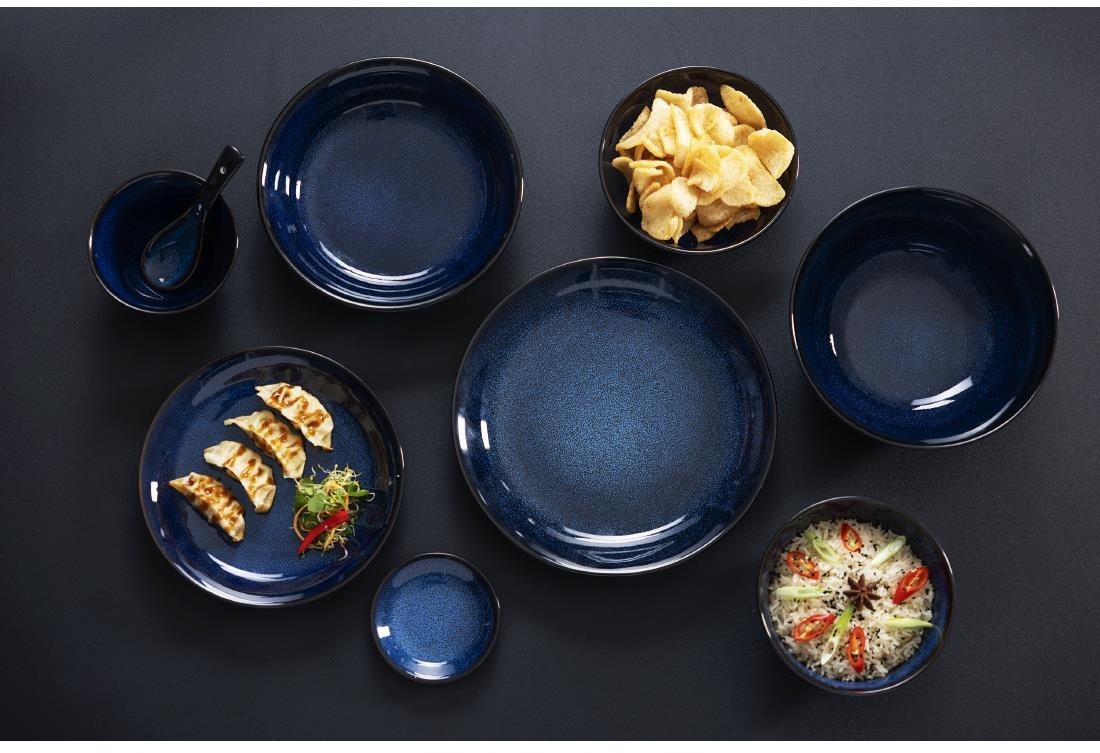  Olympia Assiettes creuses Luna bleu nuit 255 mm (lot de 4) 