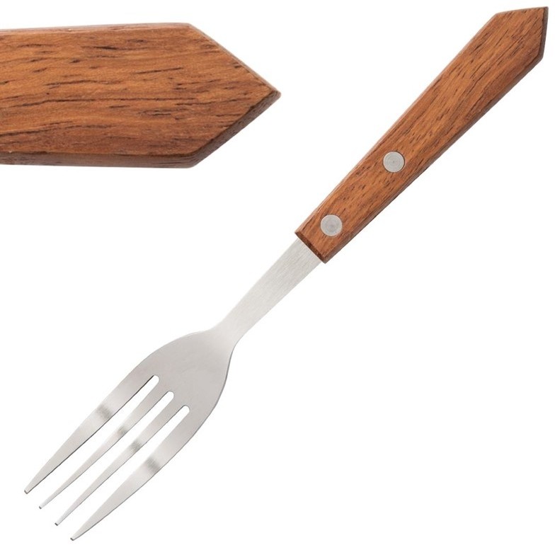  Olympia Fourchettes &agrave; viande manche en bois 