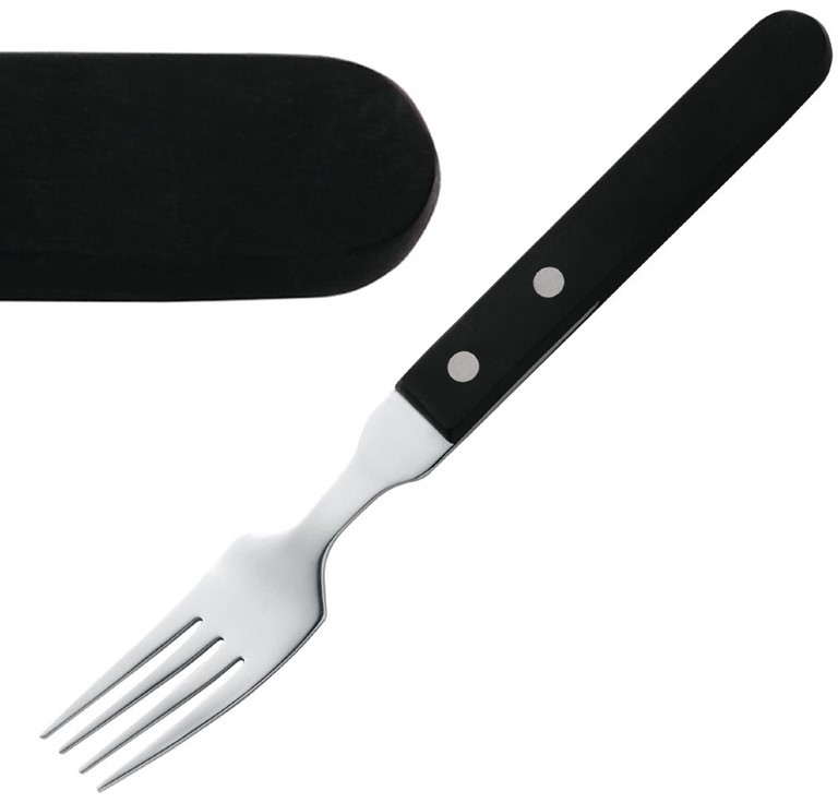  Amefa Fourchette &agrave; steak manche noir 196mm 