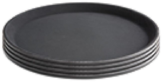  Kristallon Plateau antid&eacute;rapant en plastique rond noir 356mm 