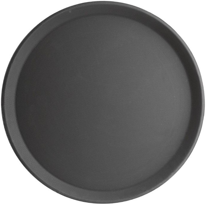  Kristallon Plateau antid&eacute;rapant en fibre de verre rond noir 406mm 
