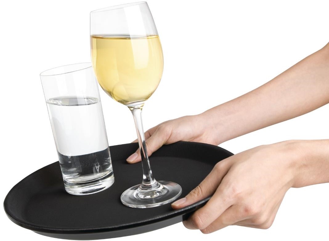  Olympia Lot de 6 plateaux ronds antid&eacute;rapants en polypropyl&egrave;ne Kristallon 