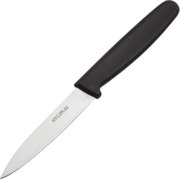  Hygiplas Couteau d'office lame droite noir 75mm 