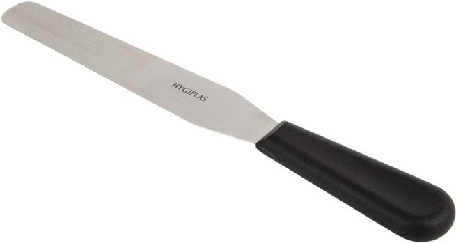 Hygiplas Couteau spatule &agrave; lame droite noir 205mm 