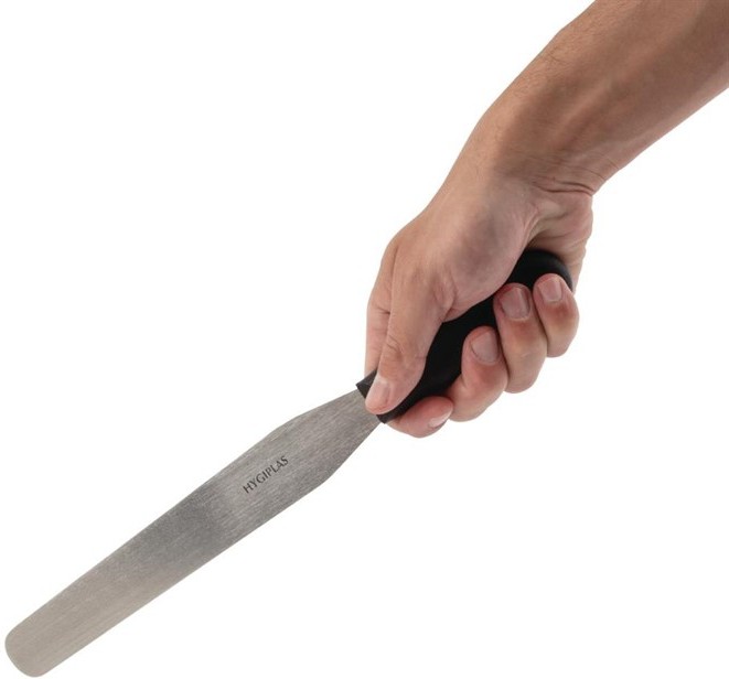  Hygiplas Couteau spatule &agrave; lame droite noir 205mm 