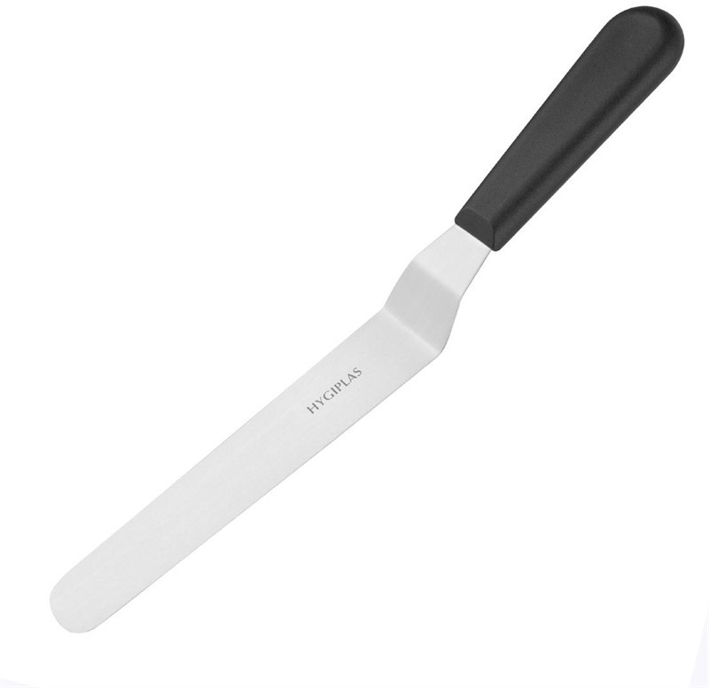  Hygiplas Couteau spatule coud&eacute; noir 190mm 