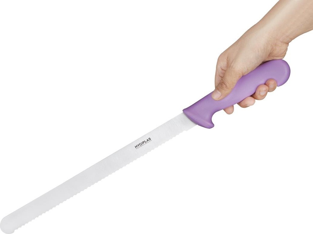  Hygiplas Couteau &agrave; trancher dent&eacute; violet 30cm 