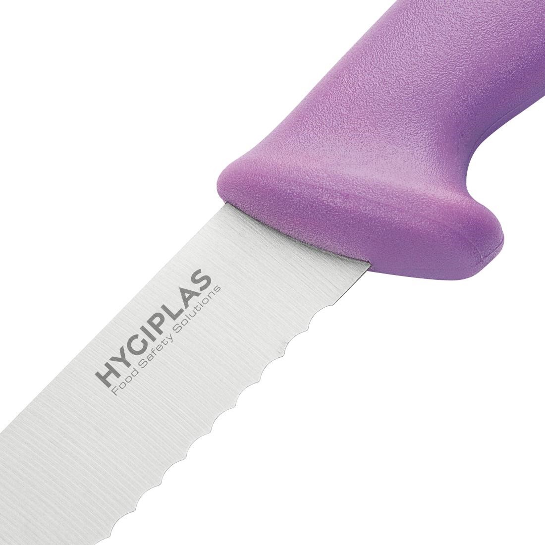  Hygiplas Couteau &agrave; trancher dent&eacute; violet 30cm 