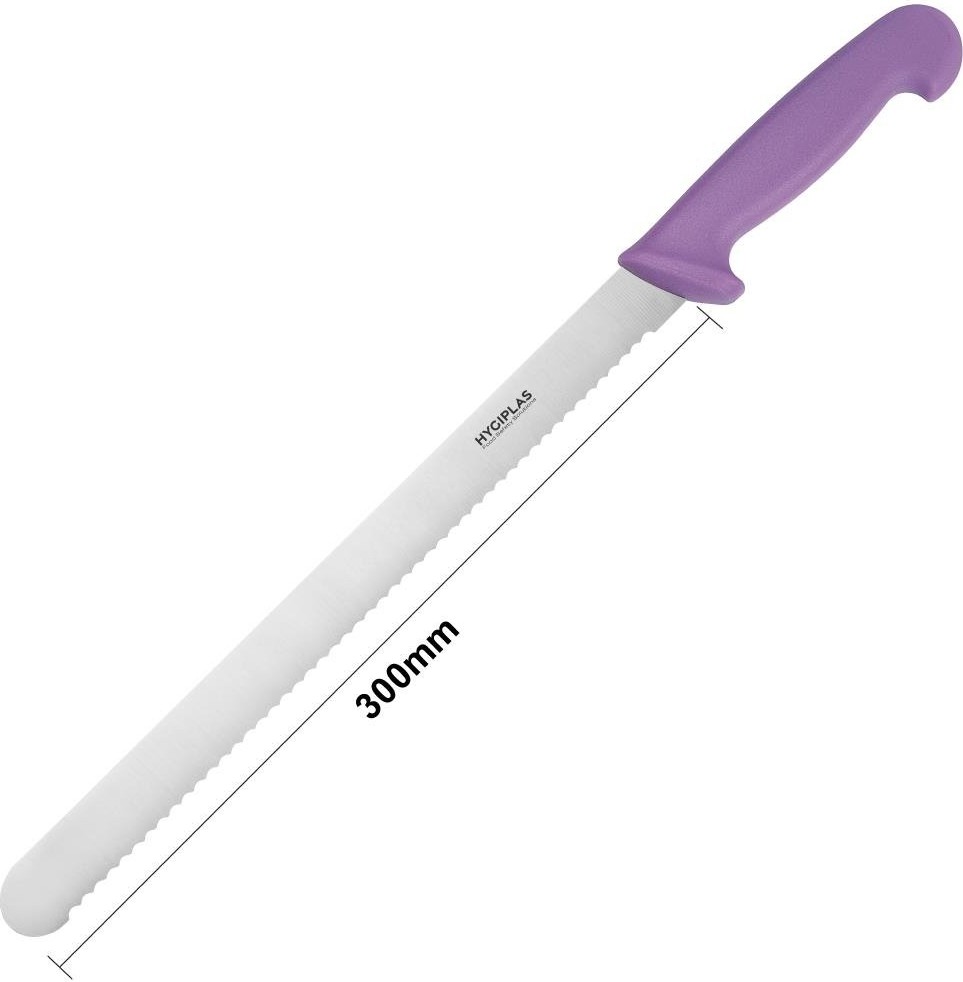  Hygiplas Couteau &agrave; trancher dent&eacute; violet 30cm 