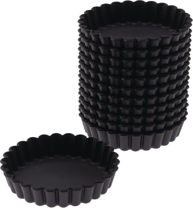  Matfer Bourgeat Moules &agrave; tartelette ronds cannel&eacute;s Exoglass   100mm (lot de 12) 