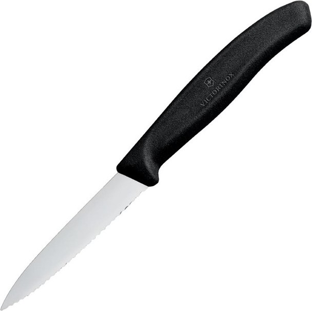  Victorinox Couteau d'office dent&eacute; pointu 8cm noir 