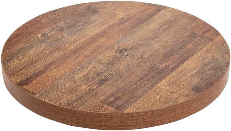  Bolero Plateau de table rond 60 cm effet bois vieilli 